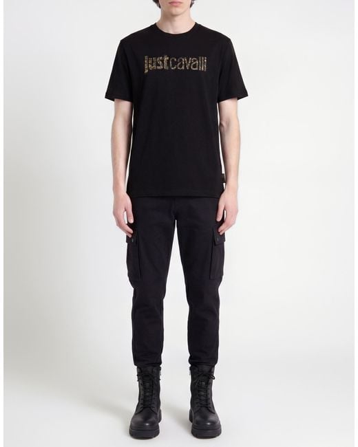Just Cavalli Black T-Shirt Cotton for men