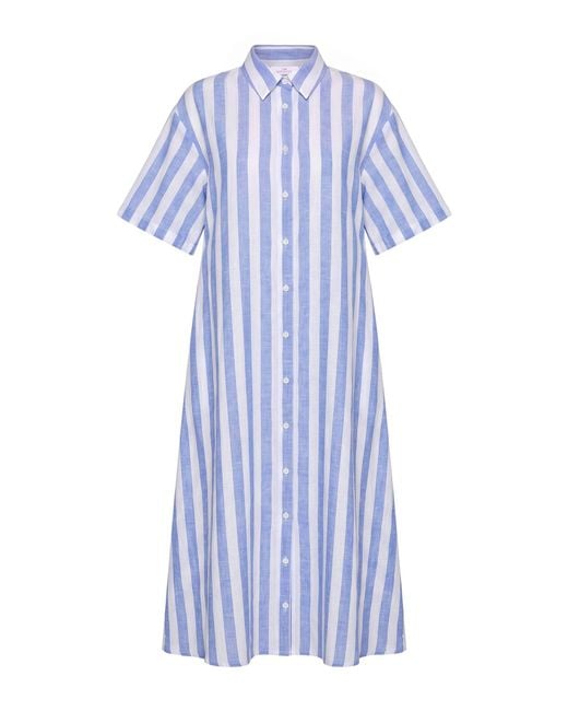 BASTONCINO Blue Light Maxi Dress Linen, Cotton
