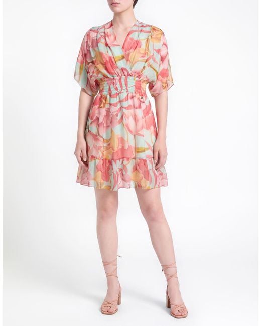 Liu Jo Red Light Mini Dress Viscose, Silk
