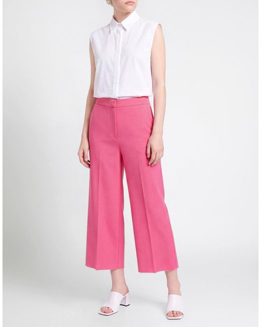 MSGM Pink Fuchsia Pants Polyester, Viscose, Elastane