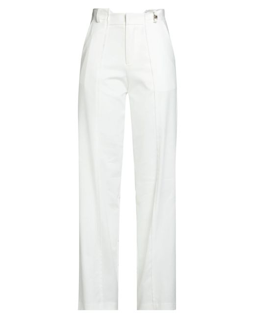 Gaelle Paris White Pants Cotton, Polyamide, Elastane
