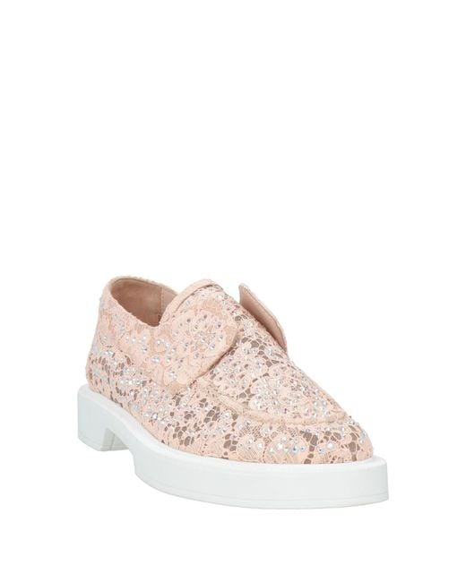 Le Silla Pink Loafers Textile Fibers, Leather