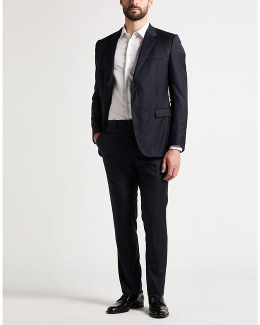 Lanvin Blue Midnight Suit Virgin Wool for men