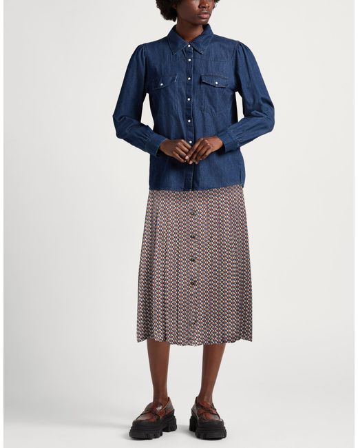 EMMA & GAIA Brown Midi Skirt Viscose