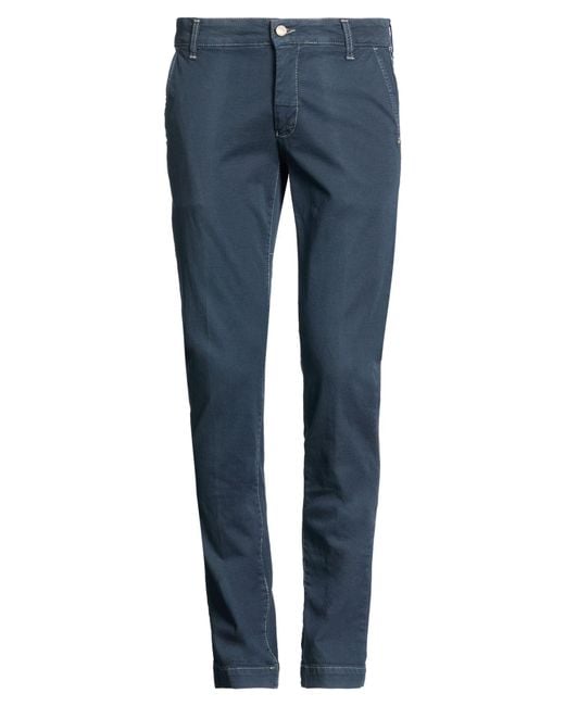 Entre Amis Blue Pants Cotton, Elastane for men