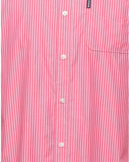 Barbour Cotton Shirt in Pink for Men - Lyst