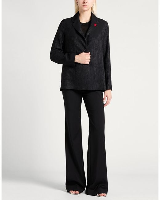 Lardini Black Blazer Wool, Polyester