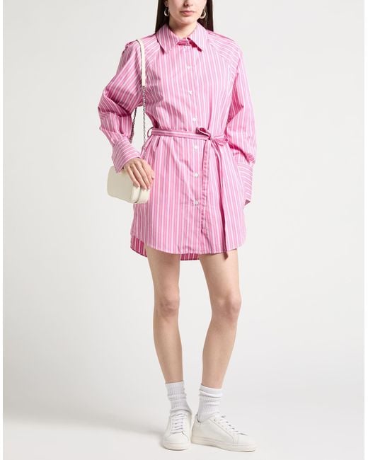 Patou Pink Antique Rose Mini Dress Cotton