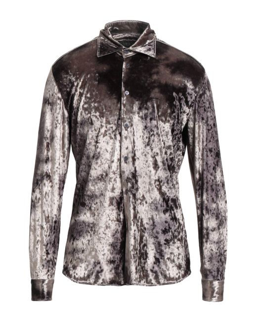 Messagerie Black Patrizio Piscaglia Khaki Shirt Viscose, Polyamide for men