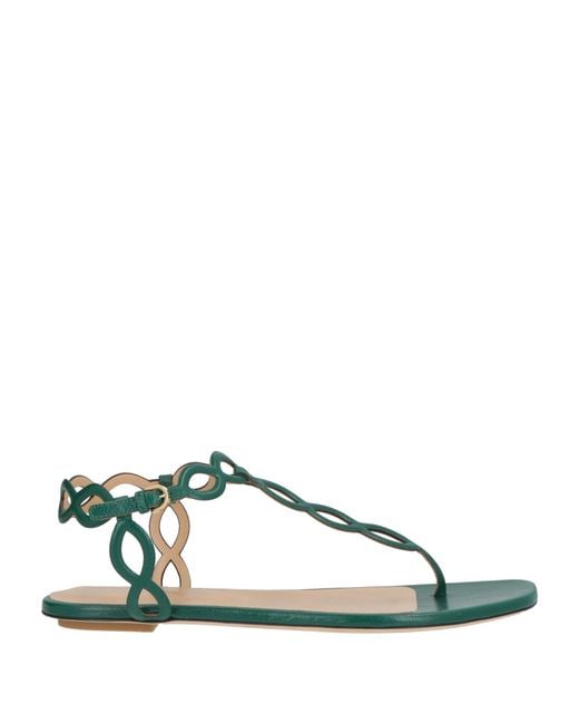Sergio Rossi Green Thong Sandal
