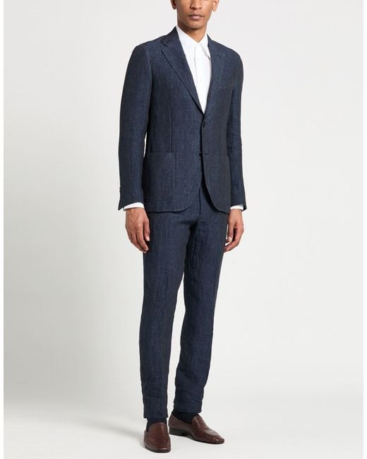 Lardini Blue Suit Linen for men
