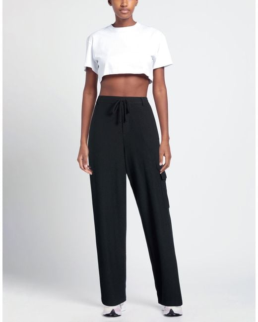 DONNI. Blue Pants Rayon, Polyester, Elastane