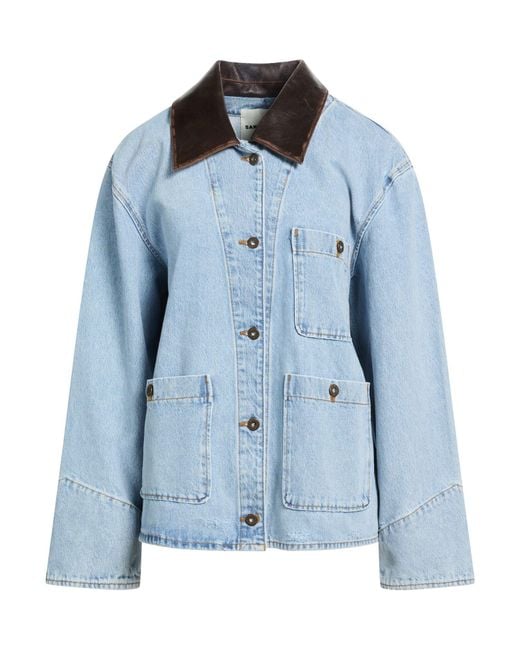 Sandro Blue Denim Outerwear