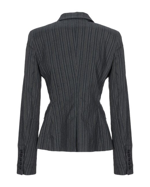 Isabel Marant Black Charcoal Blazer Viscose, Virgin Wool, Flax, Cotton, Elastane