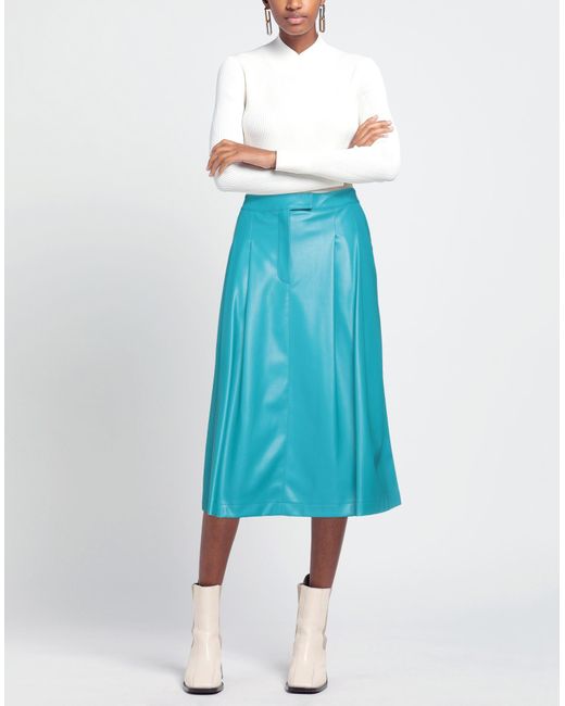 Semicouture Blue Midi Skirt
