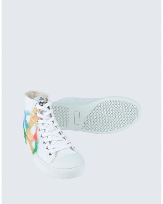 Vivienne Westwood White Orb Logo-Print Canvas Sneakers