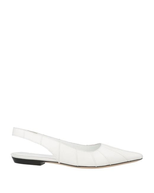 By Far White Ballet Flats Leather