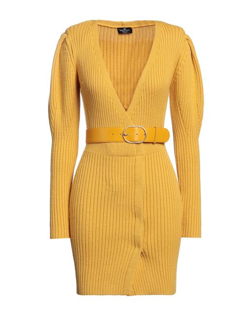 Elisabetta Franchi Yellow Mini Dress