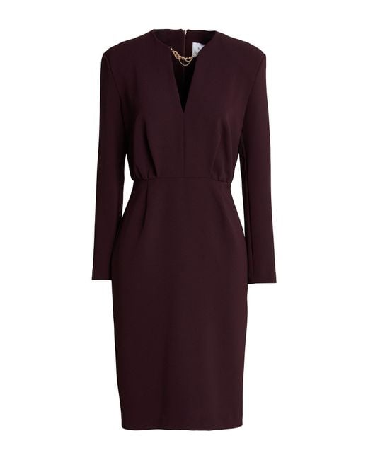 Kaos Purple Burgundy Midi Dress Polyester, Elastane
