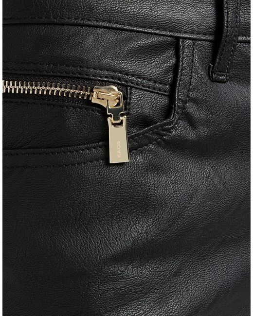 Kaos Black Pants Polyurethane, Viscose