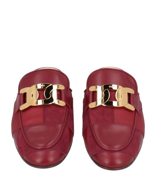 Tod's Red Mules & Clogs
