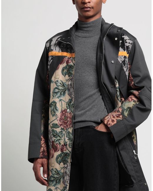 MARINE SERRE Gray Overcoat & Trench Coat for men