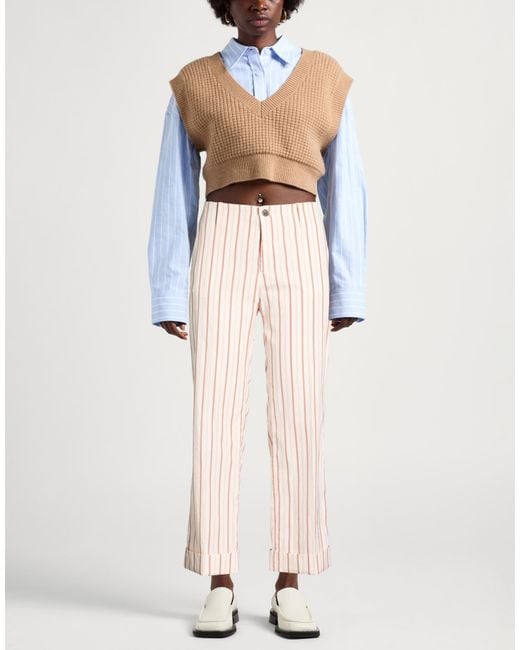 Berwich Pink Ivory Pants Cotton