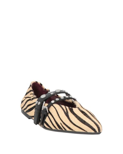 Ash Natural Ballet Flats Leather
