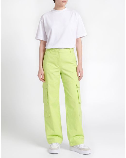 Manuel Ritz Yellow Lime Pants Cotton, Elastane