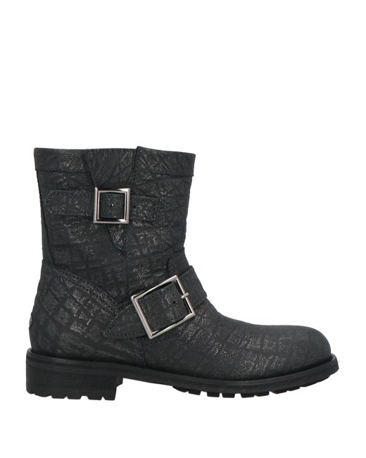 Jimmy Choo Black Charcoal Ankle Boots Leather