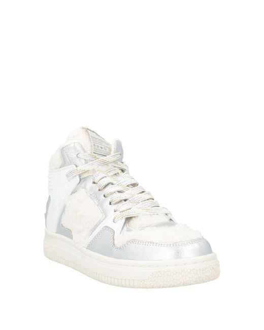 Philippe Model White Sneakers Leather, Textile Fibers