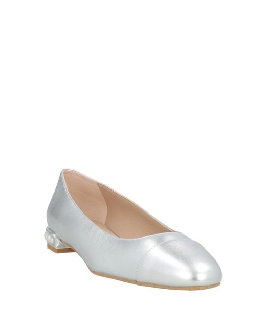 Stuart Weitzman White Ballet Flats Leather