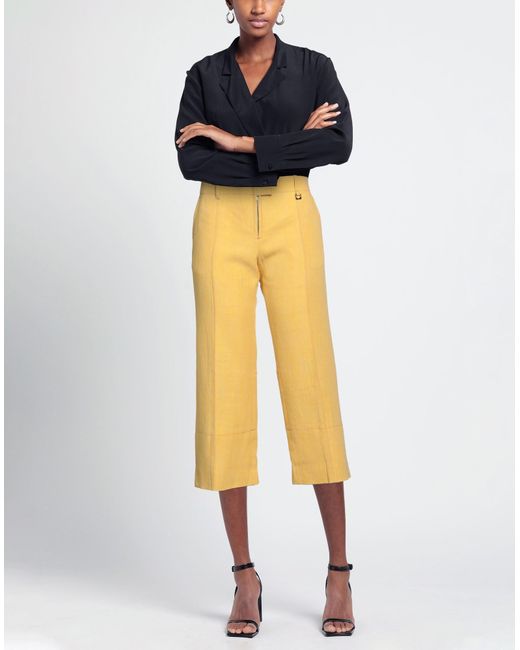 Jacquemus Yellow Cropped Trousers