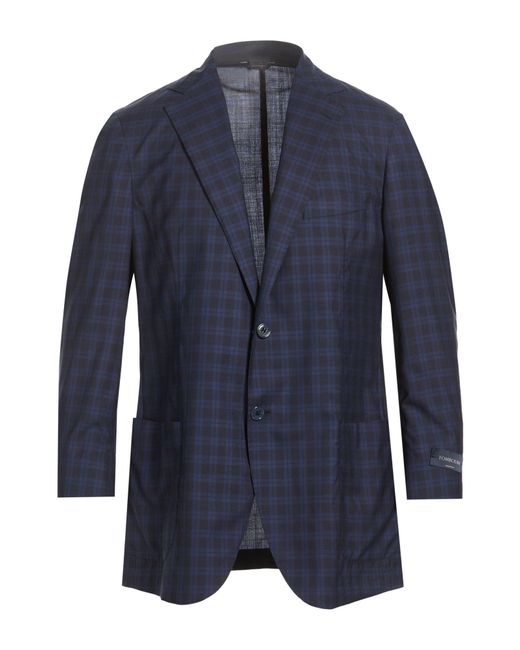 Tombolini Blue Blazer Wool, Silk for men