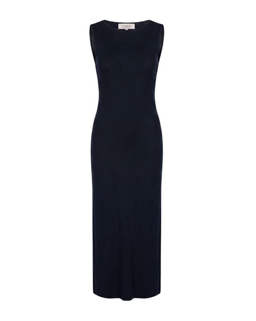 Dorothee Schumacher Blue Midnight Maxi Dress Cotton