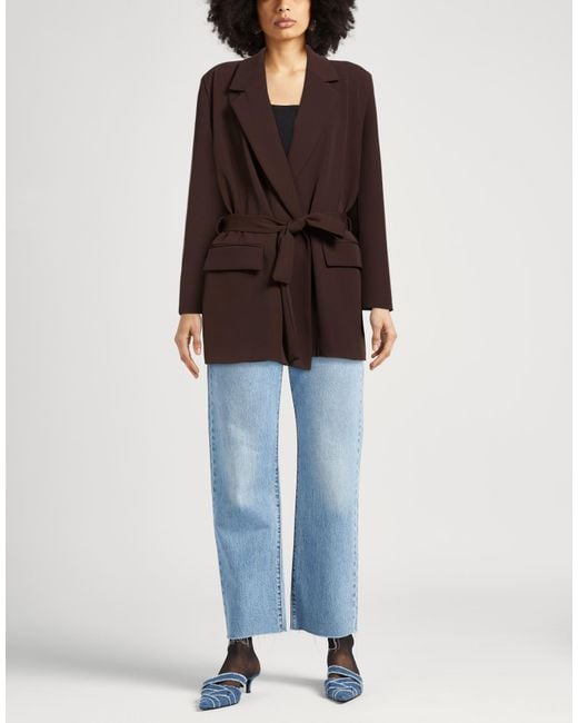 ViCOLO Brown Dark Blazer Polyester, Elastane