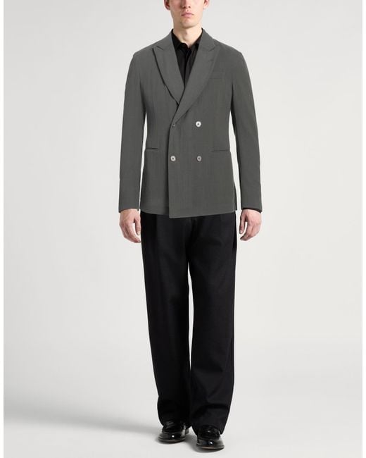 Emporio Armani Gray Military Blazer Virgin Wool for men
