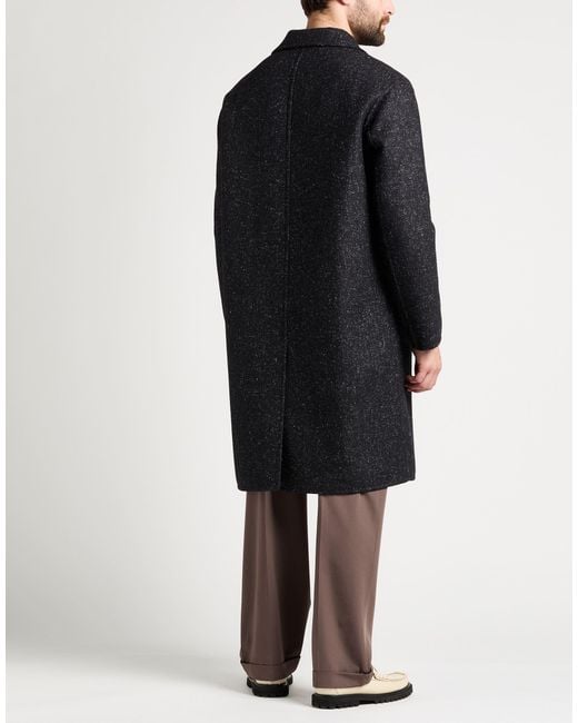 Lardini Black Coat Wool, Silk for men