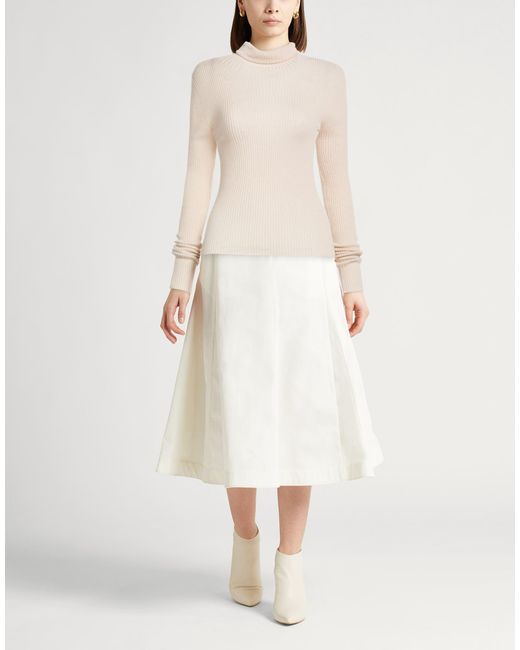 Roberto Collina White Turtleneck Merino Wool