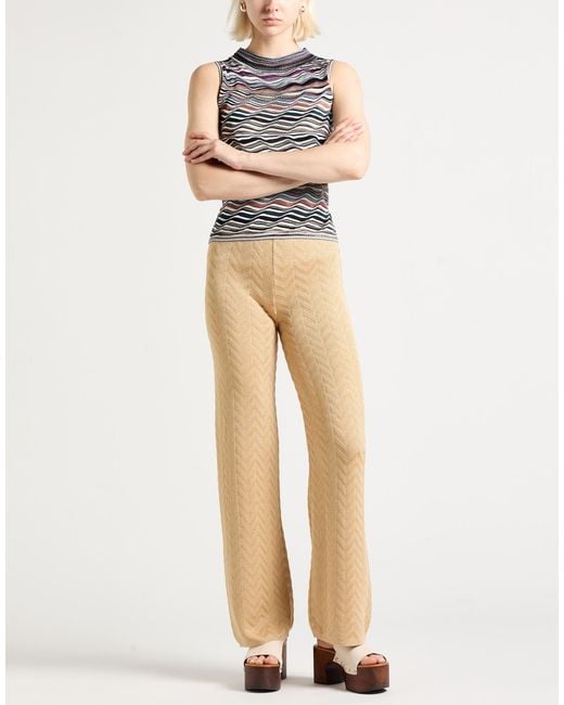 Missoni Natural Sand Pants Cotton, Viscose, Elastane, Polyamide