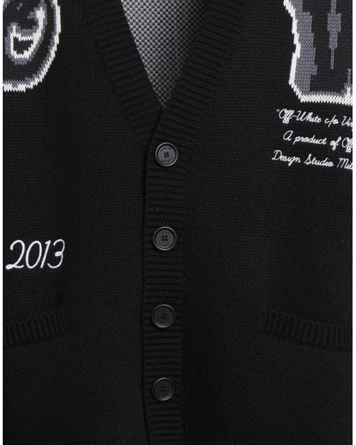 Off-White c/o Virgil Abloh Black Cardigan Cotton, Wool, Polyamide for men