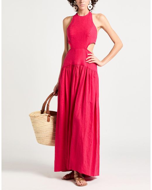 LAVI COUTURE Pink Maxi Dress Linen