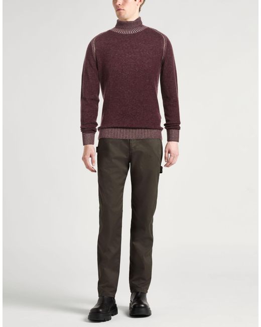 Moorer Purple Burgundy Turtleneck Virgin Wool for men