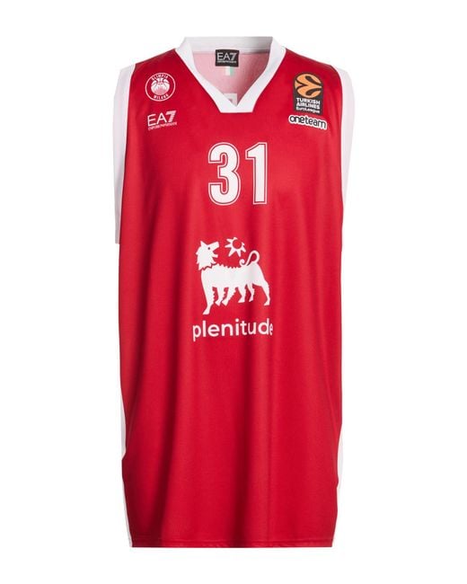 EA7 Red Tank Top Polyester for men