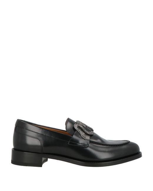 Rene Caovilla Black Loafers Calfskin