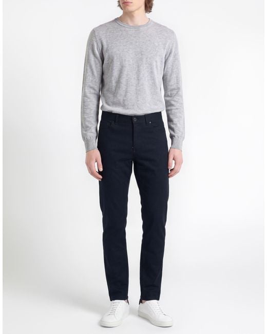 Isaia Blue Midnight Pants Virgin Wool, Cashmere, Elastane for men