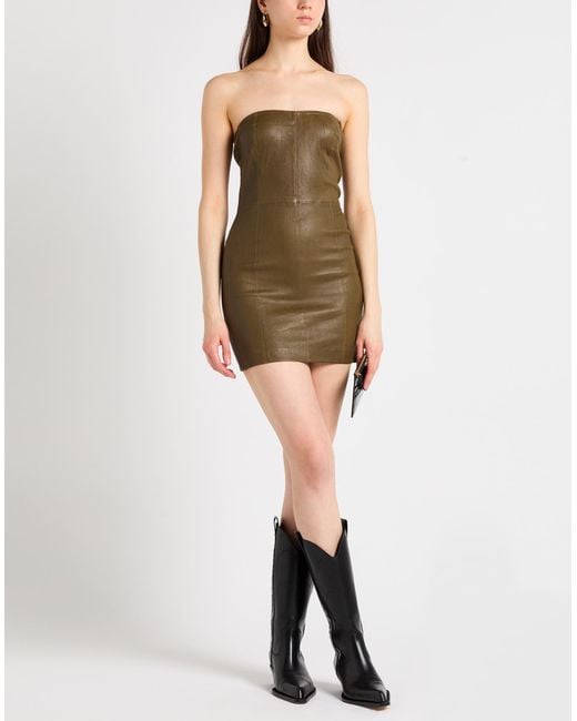 SPRWMN Green Mini Dress Lambskin