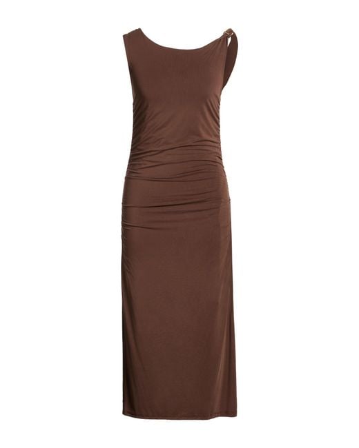 Souvenir Clubbing Brown Midi Dress Modal, Polyamide, Elastane
