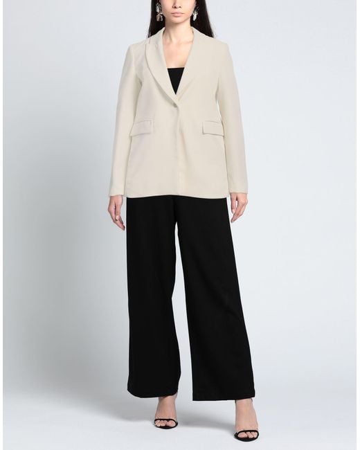 Camicettasnob White Ivory Blazer Polyester, Viscose, Elastane