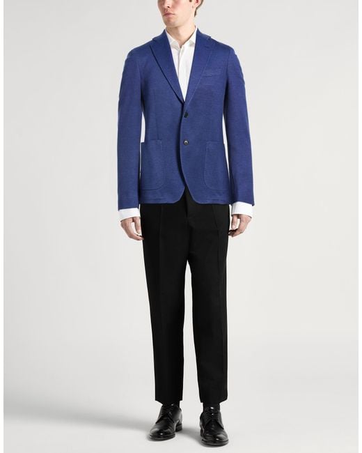 Tombolini Blue Blazer Cotton, Polyamide for men